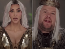 Kim Kardashian decapita a su enemigo en divertidísima parodia de ‘House of the Dragon’ con James Corden