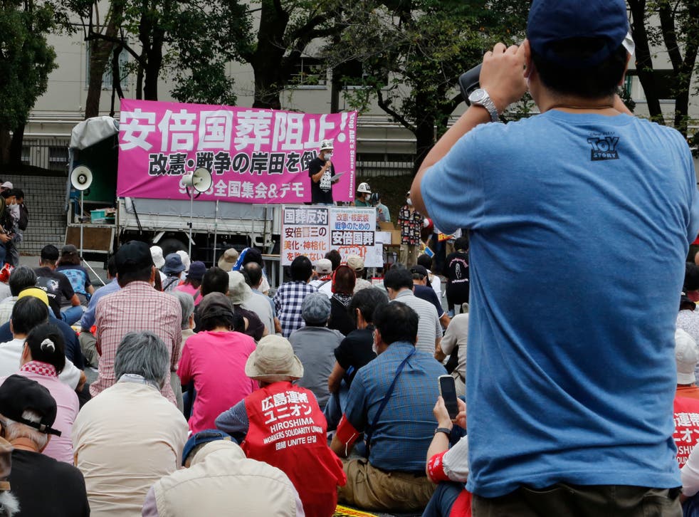 ASI-GEN JAPÓN-ABE FUNERAL PROTESTA