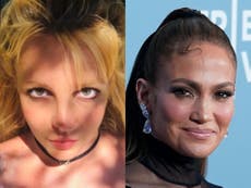 Britney Spears hace comparación con Jennifer Lopez en una publicación de Instagram