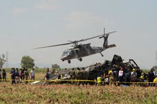Falta de combustible ocasionó caída de helicóptero en México