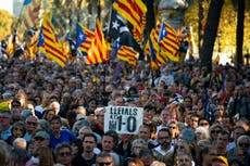 Catalanes marcan aniversario de referéndum de independencia