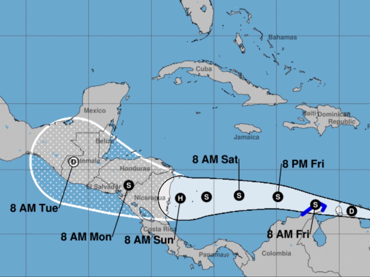 El camino del potencial ciclón tropical trece, a partir del jueves