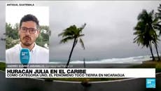 Así toco tierra el peligroso huracán Julia en Nicaragua