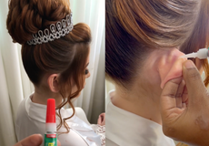Novia desata debate en Instagram por pegarse las orejas con adhesivo instantáneo para su peinado de boda