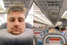 Trabajador remoto recibe invitación sorpresa a una reunión mientras estaba en secreto en un avión