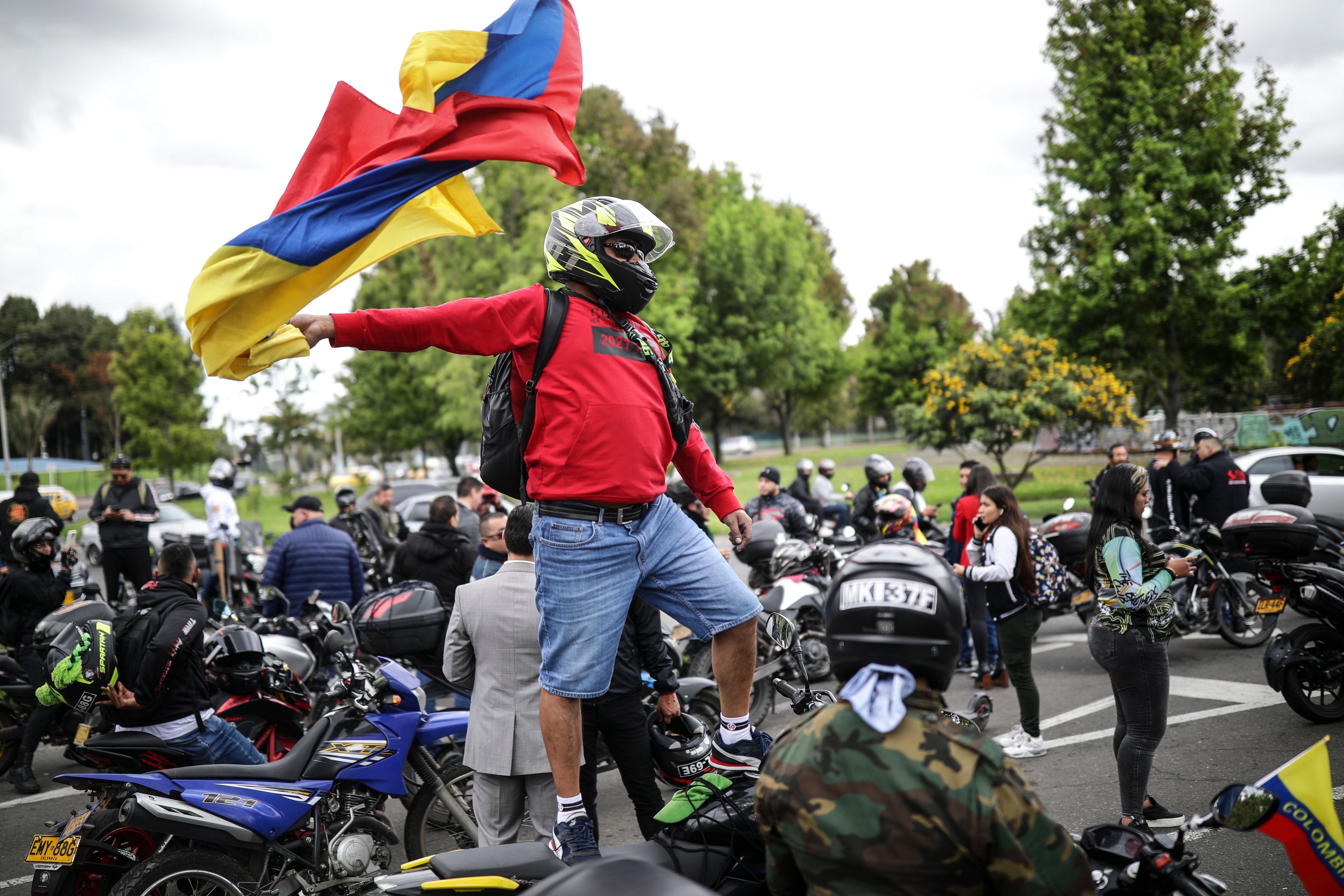 COLOMBIA-MOTOCICLISTAS PROTESTA