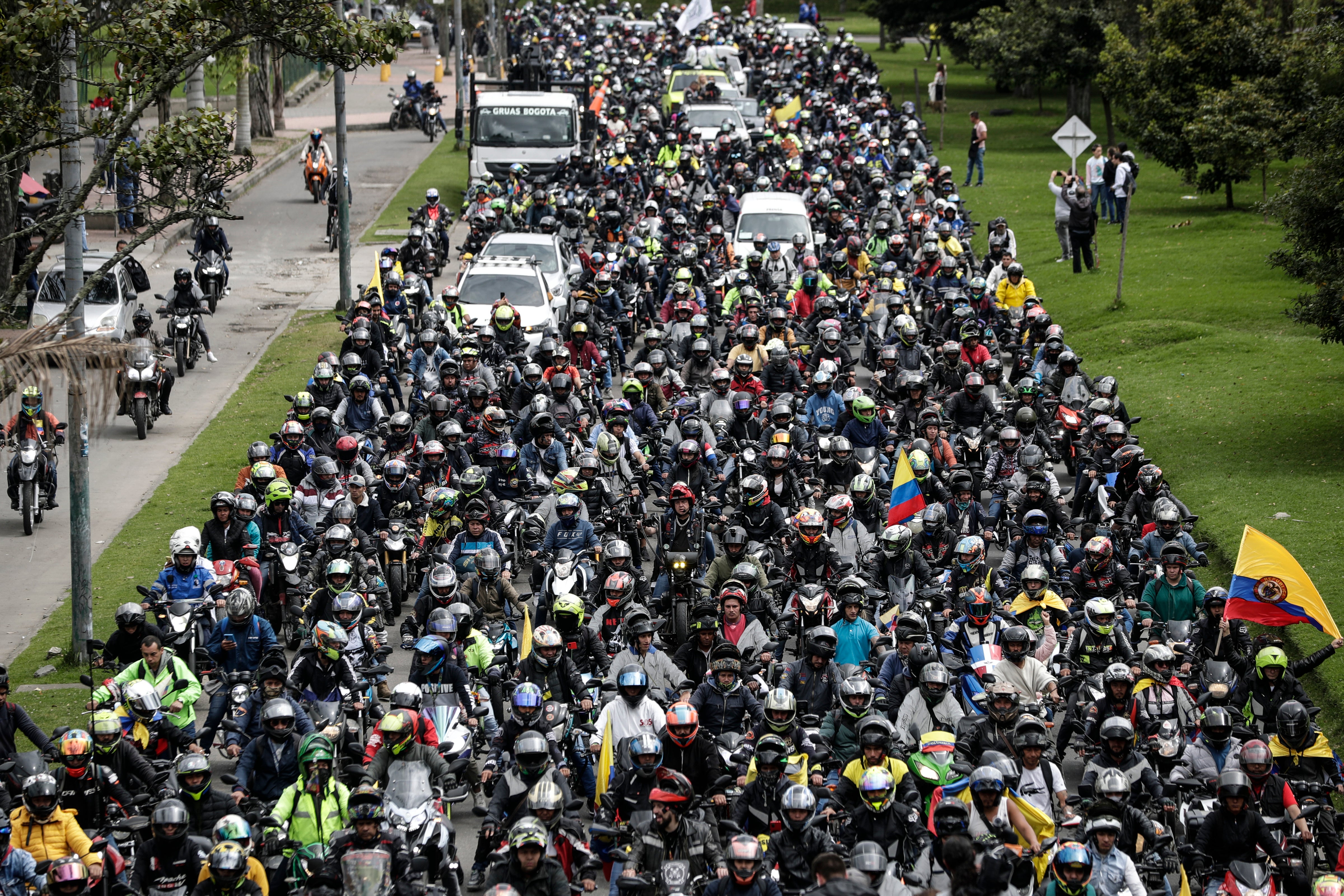 COLOMBIA-MOTOCICLISTAS PROTESTA