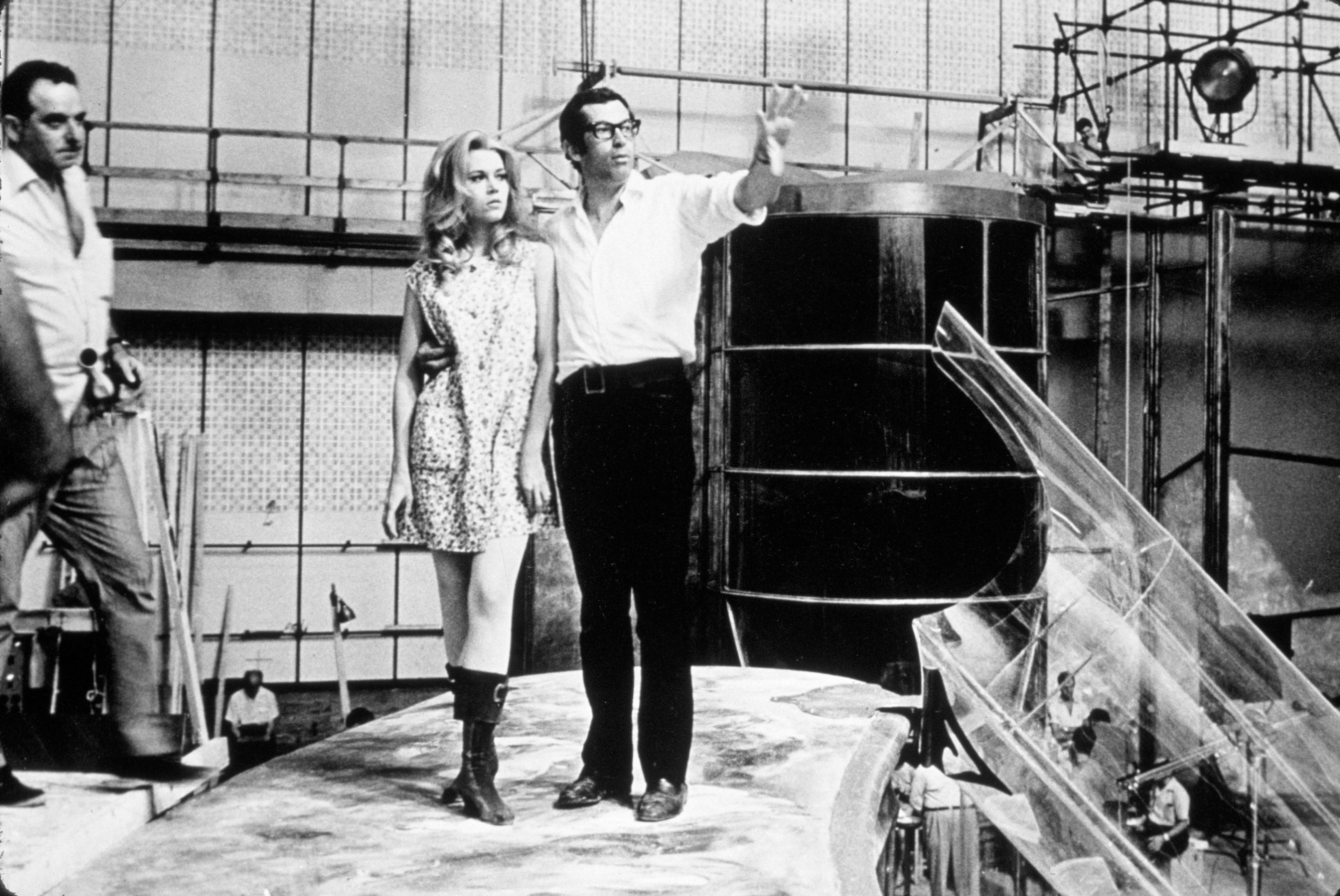 Fonda y su esposo, Roger Vadim, quien fue el director de ‘Barbarella’