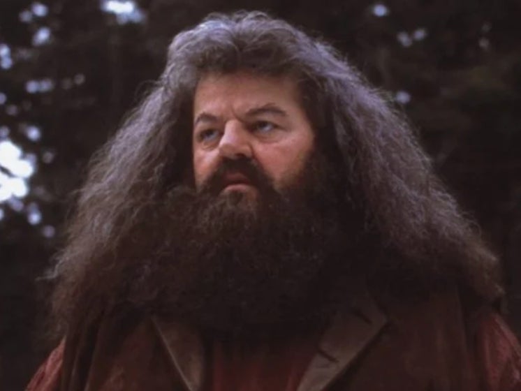Robbie Coltrane como Hagrid en las películas de Harry Potter