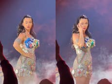 Katy Perry preocupa a sus fans luego de que su párpado se paraliza durante concierto