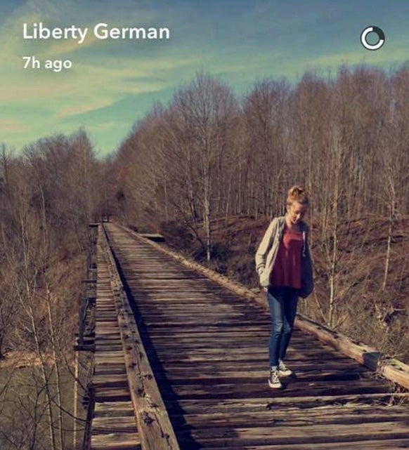 Libby German publicó un Snapchat durante la caminata de las dos amigas