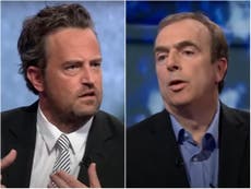 La animosidad entre Matthew Perry y el periodista Peter Hitchens tras el debate de drogas en ‘Newsnight’