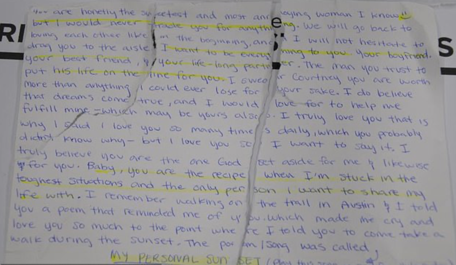 Una carta que parece que Christian Obumseli escribió a Courtney Clenney antes del presunto apuñalamiento