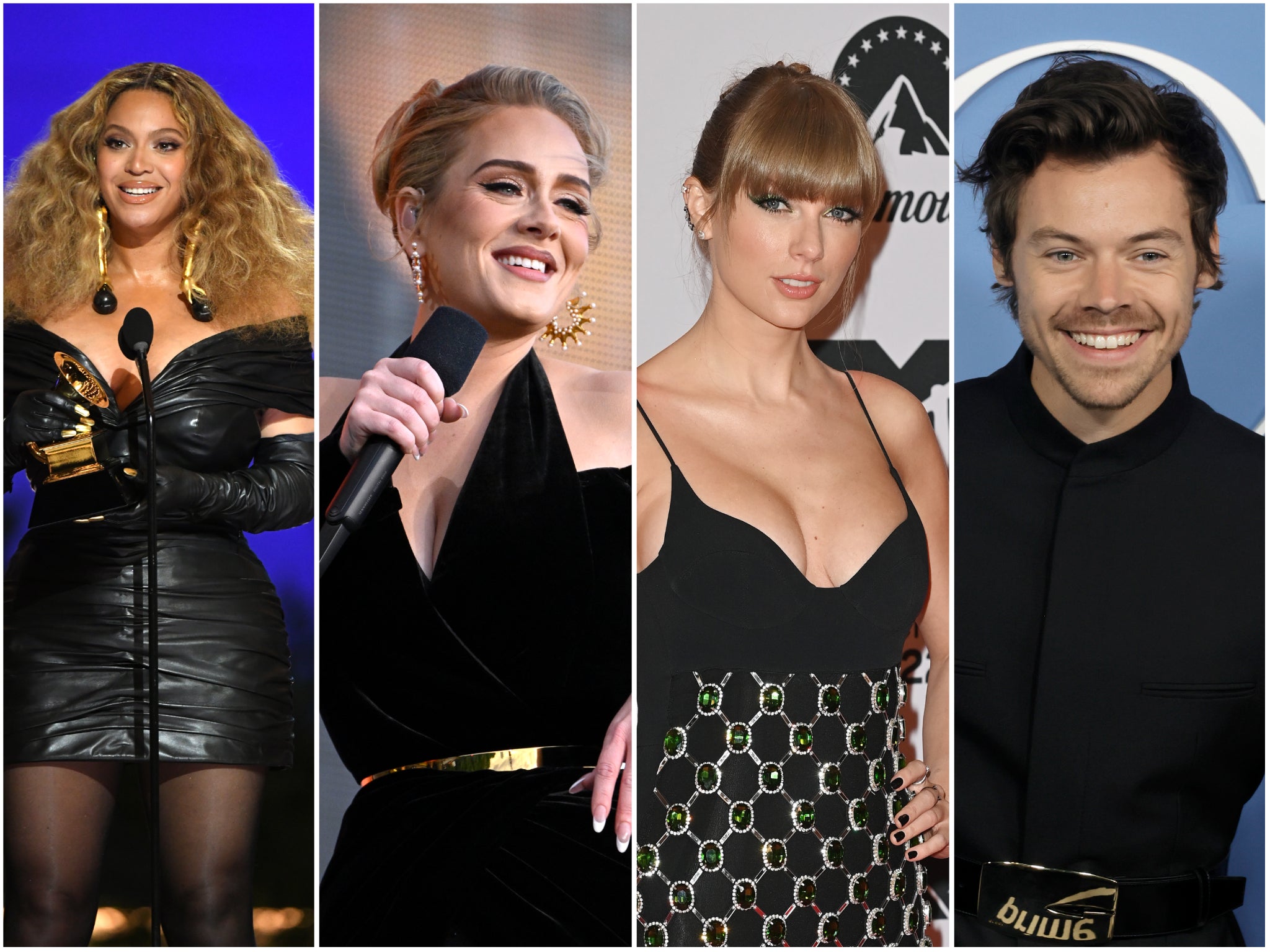 Beyonce, Adele, Taylor Swift and Harry Styles