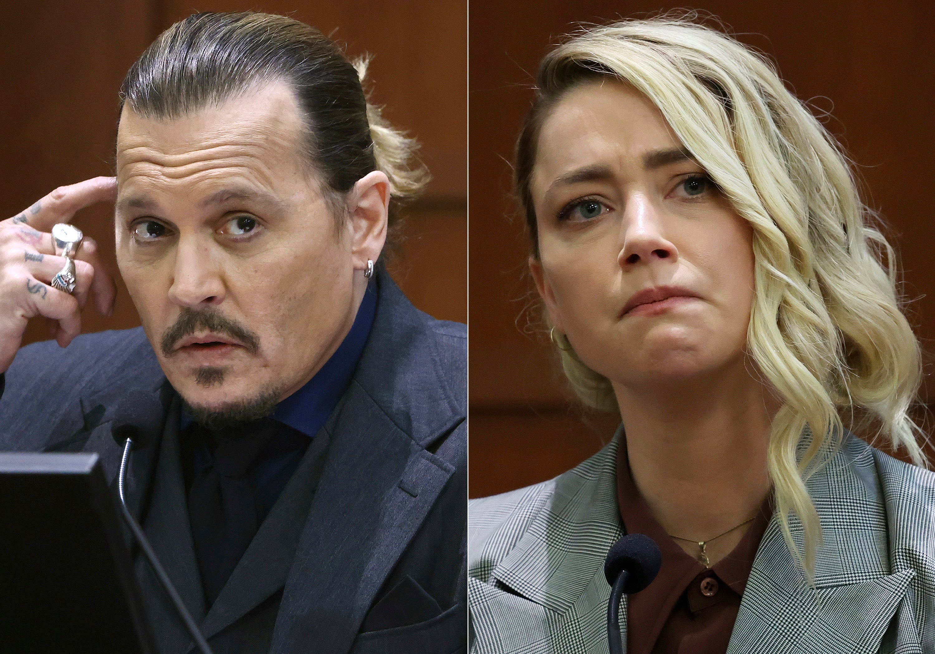 Depp y Heard durante el juicio