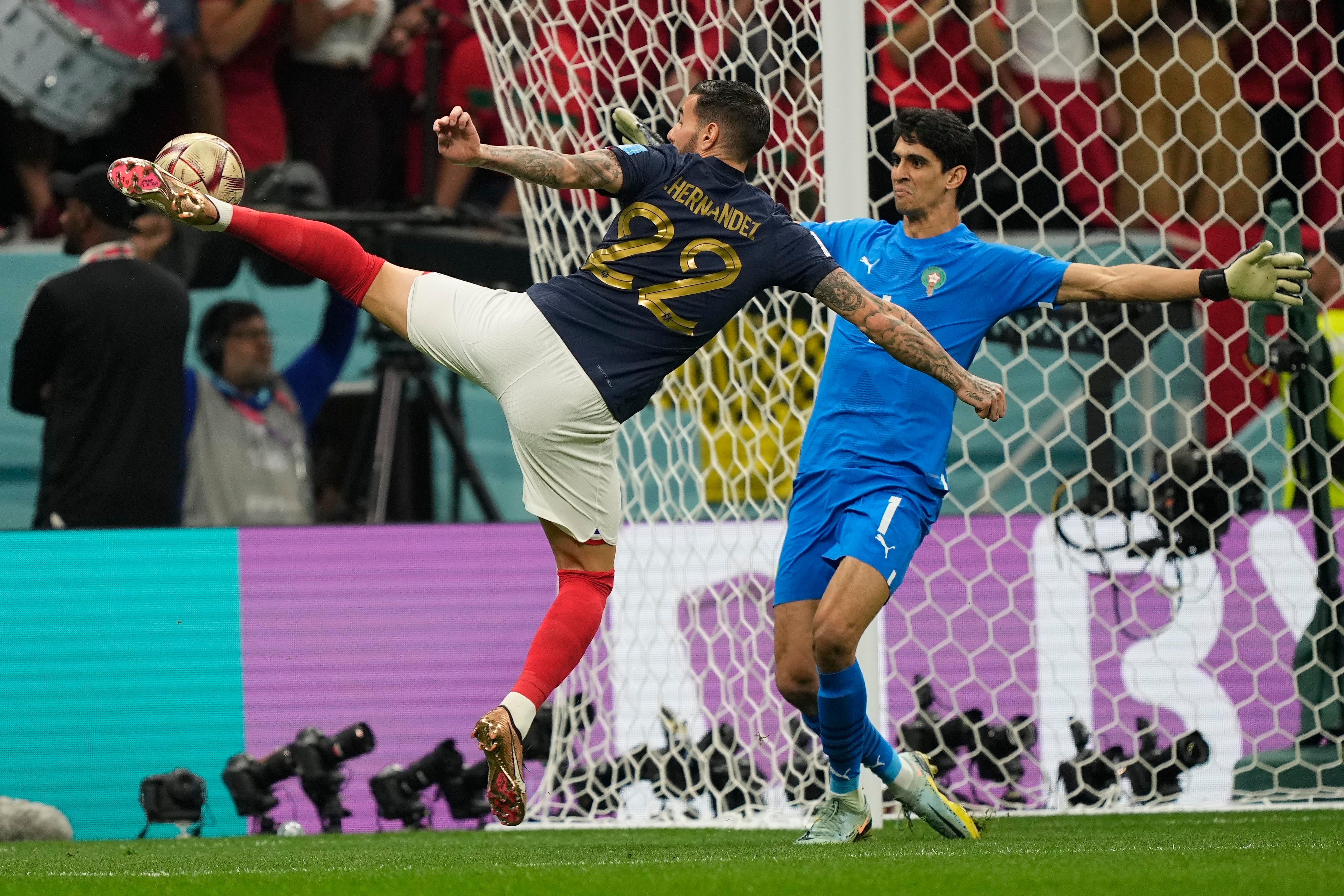 El acrobático remate de Hernandez dio a Francia el pase a la final del Mundial