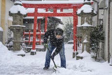 La nieve provoca caos y demoras en Corea del Sur y Japón