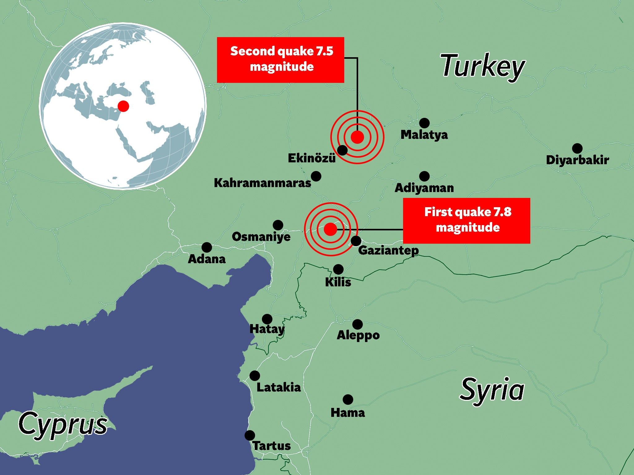 Los dos terremotos mayores a la magnitud de 7 que azotaron Turquía