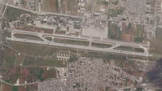 Fotos aéreas muestran daños en aeropuerto sirio tras ataque