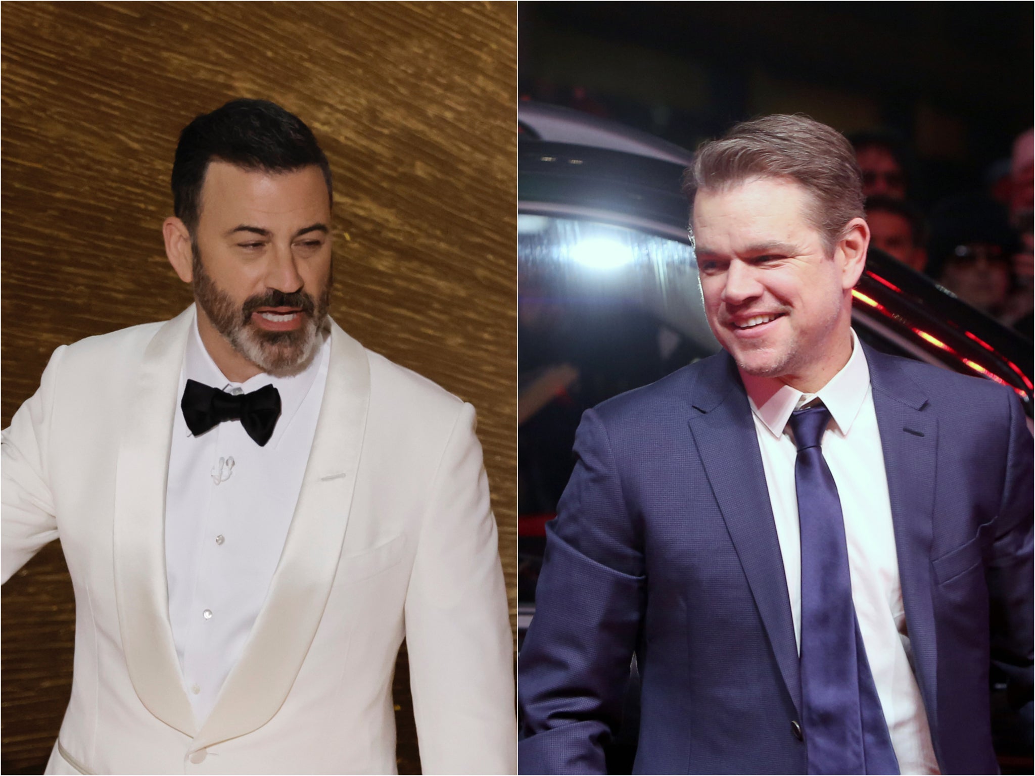 Jimmy Kimmel (izquierda) y Matt Damon