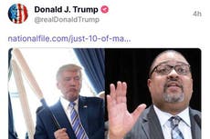 Trump provoca indignación con una foto suya empuñando un bate de béisbol junto a la cara de Alvin Bragg