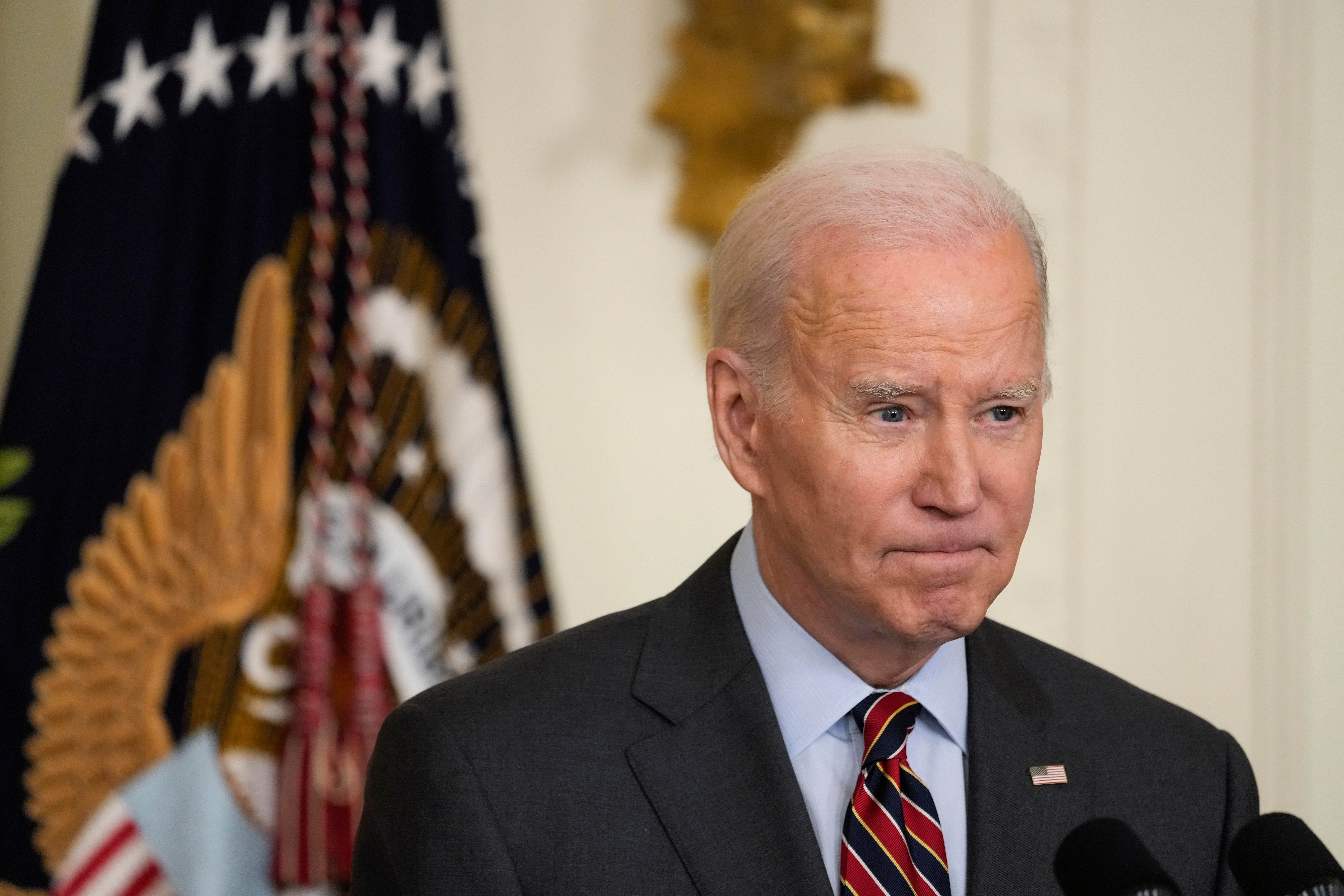 President Joe Biden, who has repeatedly urged lawmakers to renew a federal assault weapons ban, speaks from the White House about a school shooting in Nashville on 27 March.