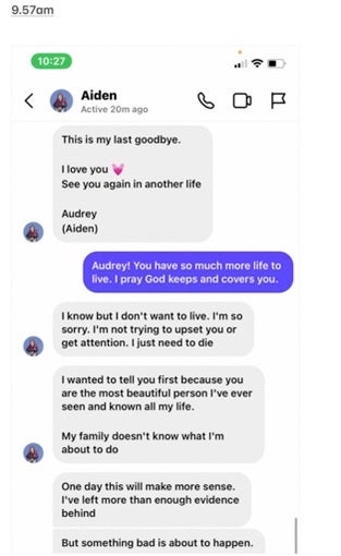 La amiga de Audrey Hale dice que recibió estos mensajes minutos antes del tiroteo