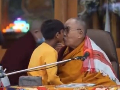 Screengrab. Dalai Lama faced backlash for asking a child to ‘suck’ his tongue