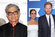 El príncipe Harry y Meghan resienten distanciamiento con la familia real, afirma Deepak Chopra