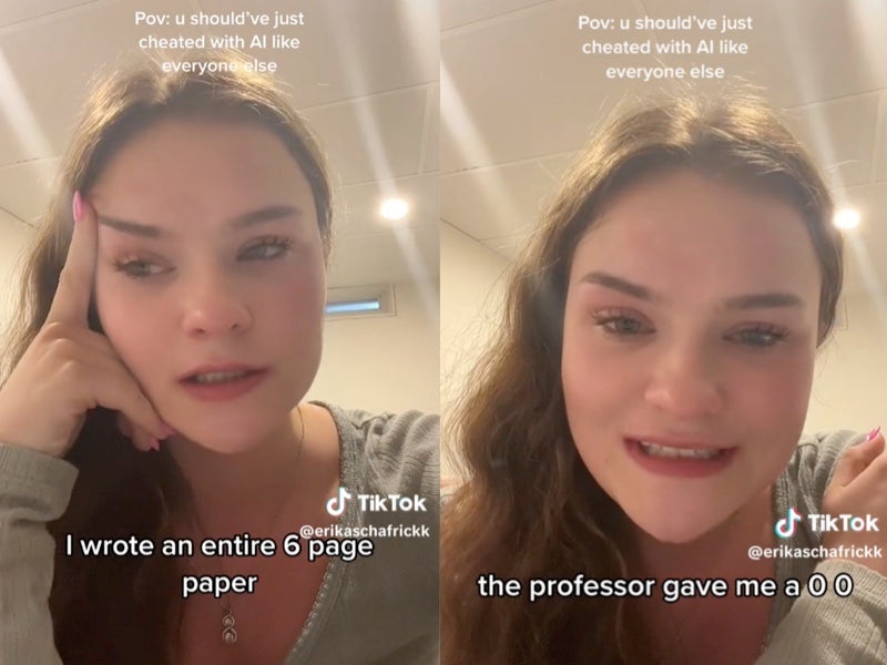 Estudiante se vuelve viral en TikTok por revelar su calificación de “cero” en un ensayo de seis páginas