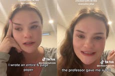 Estudiante se vuelve viral en TikTok por revelar su calificación de “cero” en un ensayo de seis páginas