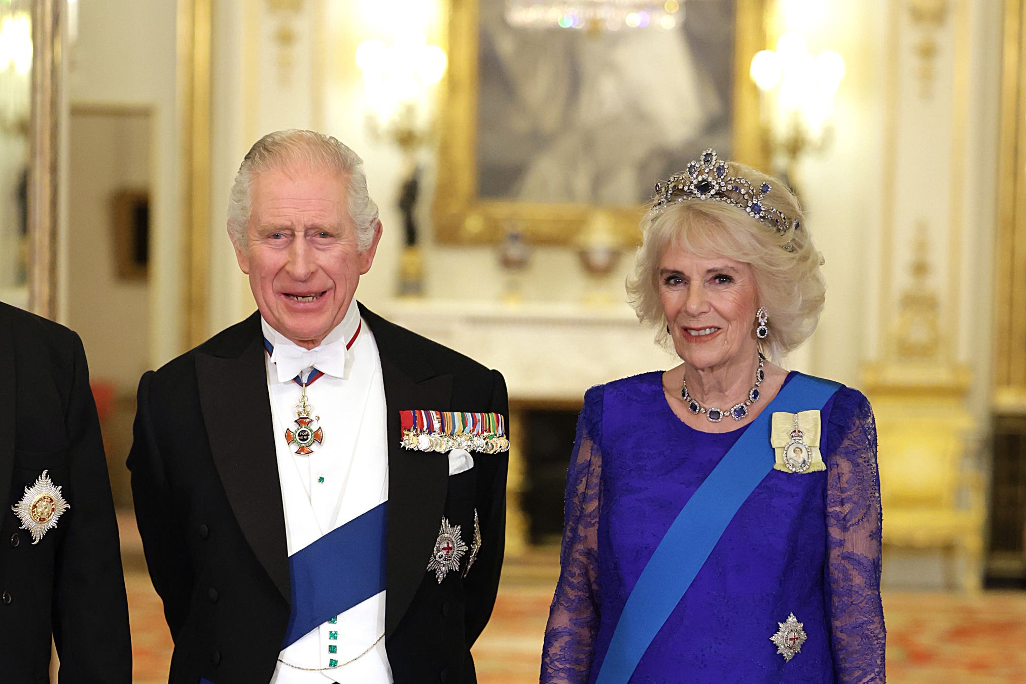 El rey Carlos y la reina consorte Camila asisten a un banquete de Estado (PA)