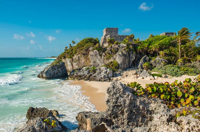 <p>The Mayan Castle overlooking the beach</p>