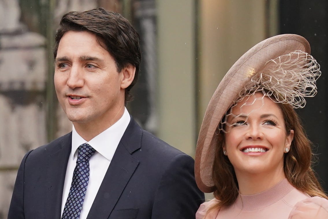 El primer ministro de Canadá, Justin Trudeau, y su esposa Sophie Trudeau