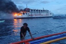 Se incendia ferry filipino con 120 personas a bordo; rescate en marcha