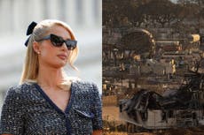 Paris Hilton se divierte en la playa de Maui, a pocos kilómetros de Lahaina, ciudad arrasada por incendios