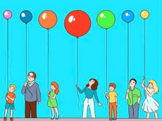 Acertijo visual: ¿Cuál de los globos está flotando más alto?