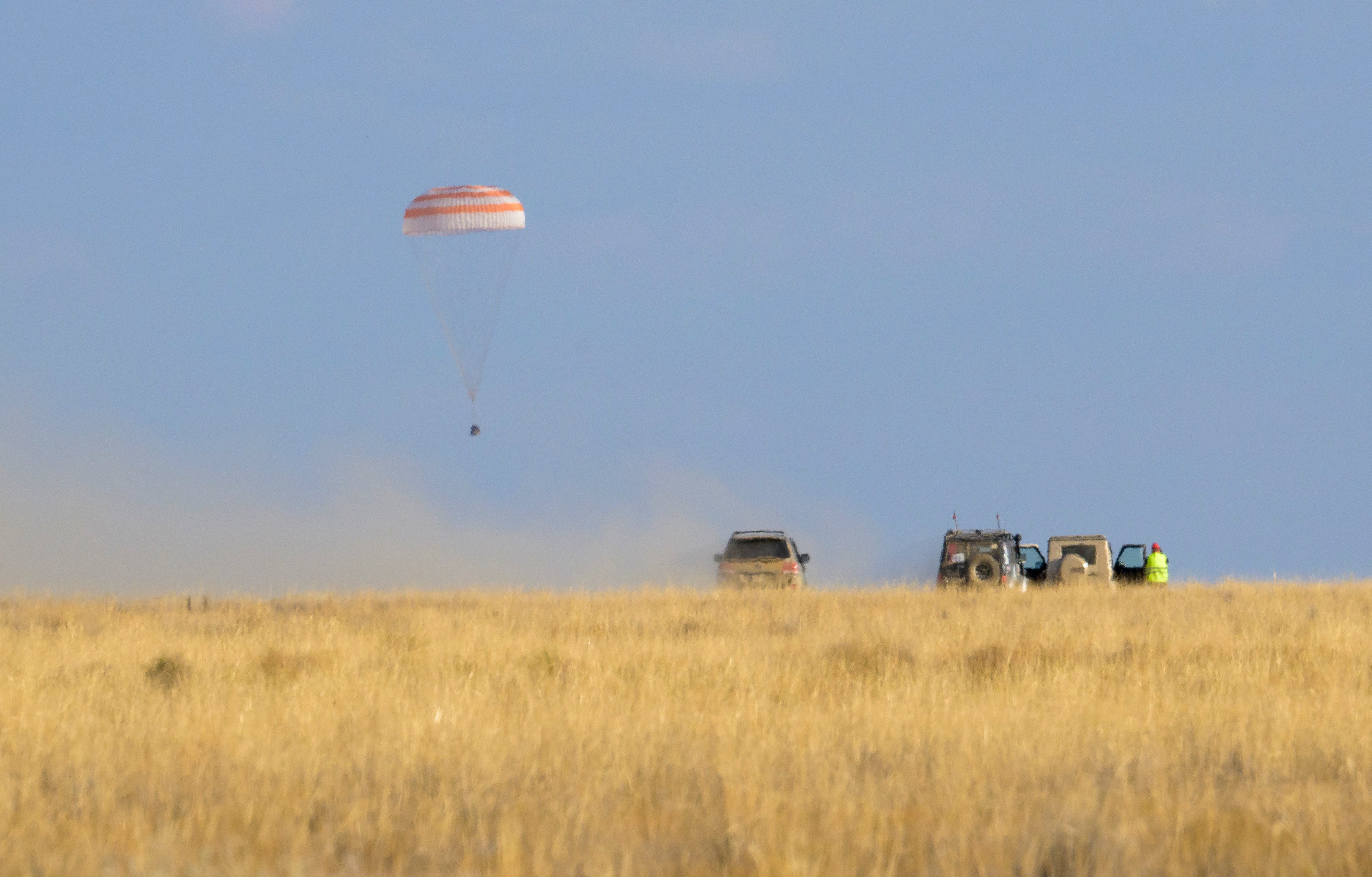 La astronave Soyuz MS-23 aterriza cerca de Jezkazgan