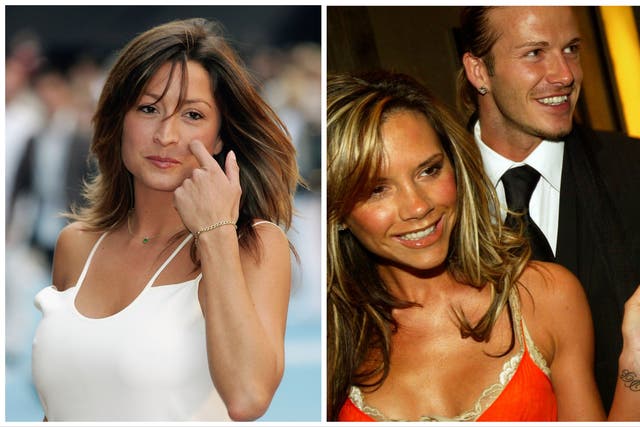 <p>A la  izquierda, Rebecca Loos en 2005. A la derecha, Victoria y David Beckham en  2004, el año en que estalló el escándalo del supuesto “amorío”.     </p>