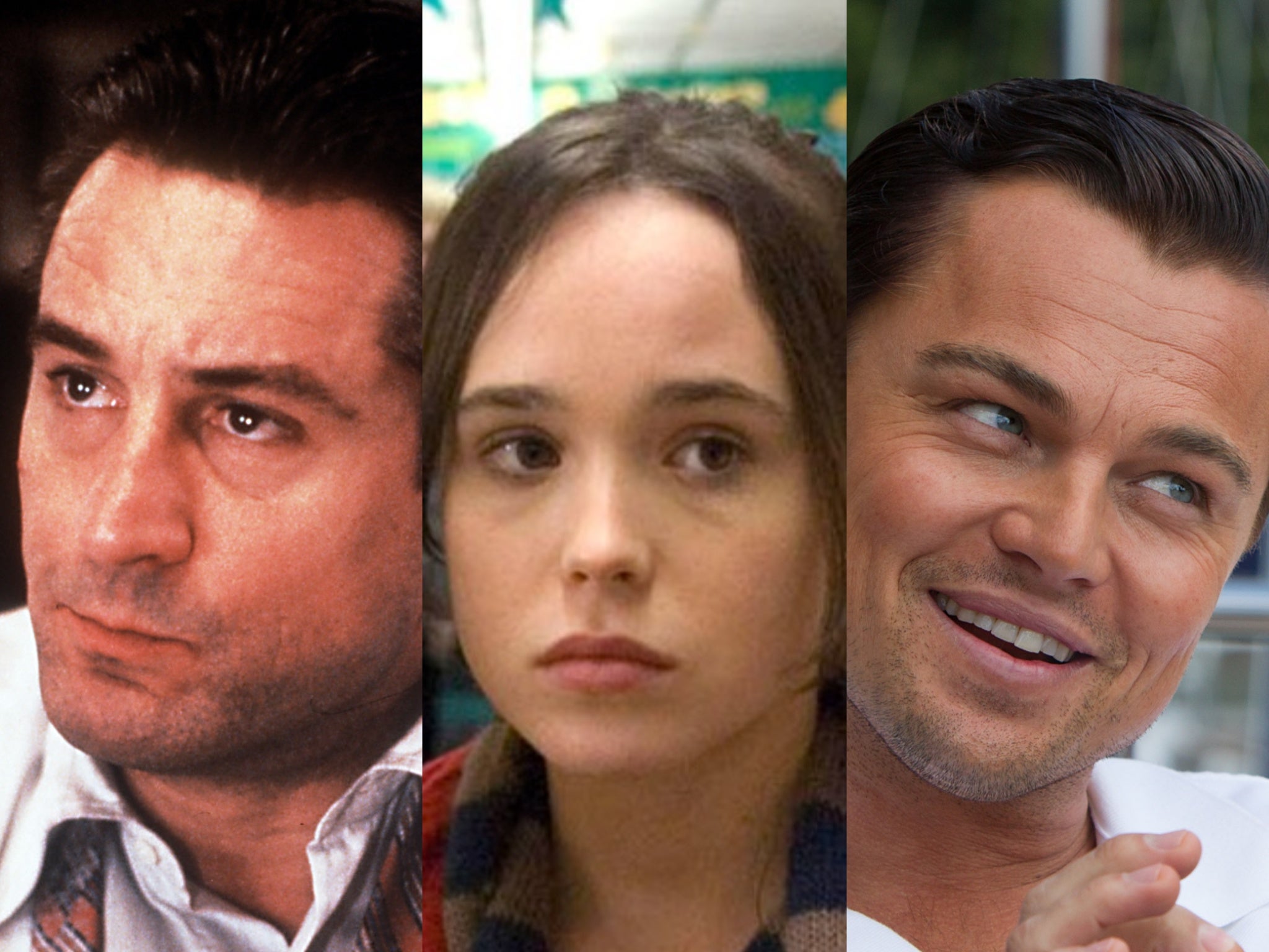 Robert De Niro en ‘Goodfellas’, Elliot Page en ‘Juno’, y Leonardo DiCaprio en ‘Wolf of Wall Street’