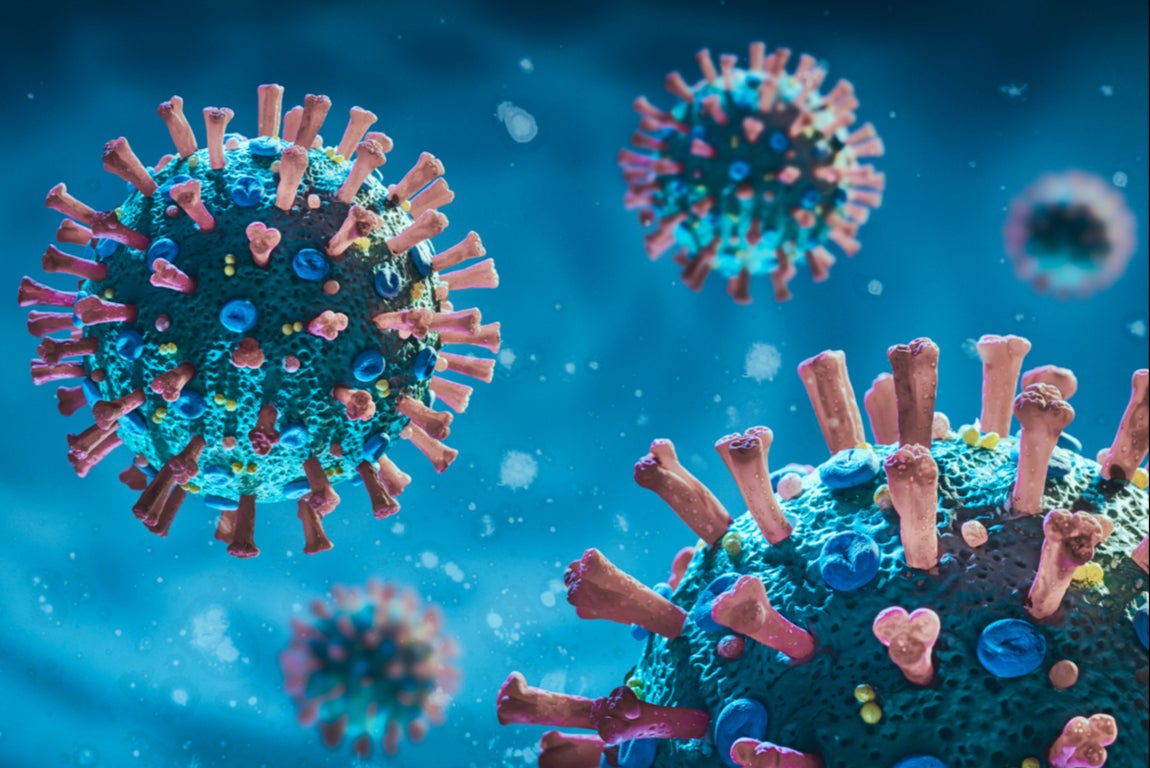 Modelo microscópico real en 3D del coronavirus