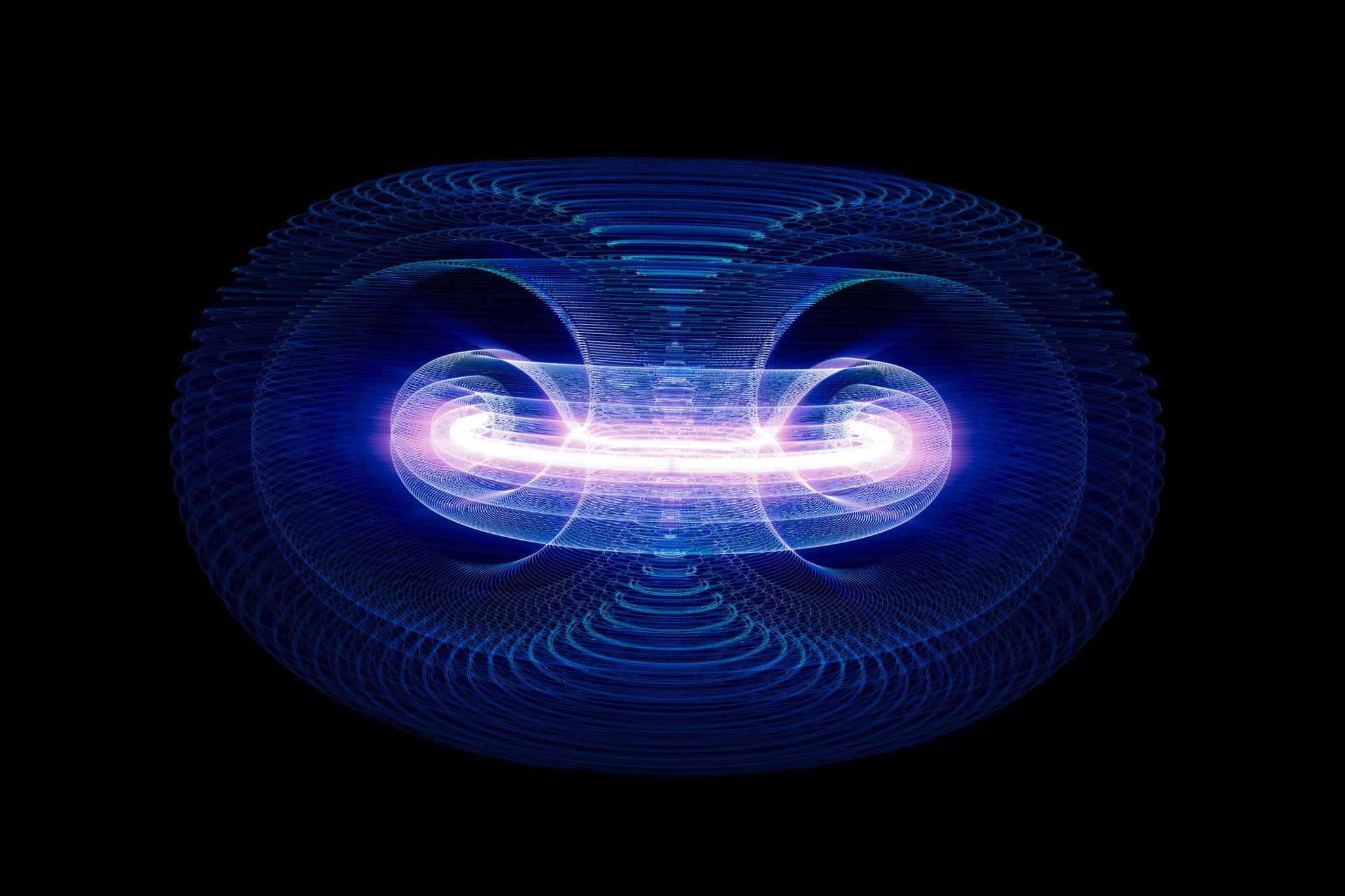 Una representación gráfica de un reactor de fusión nuclear
