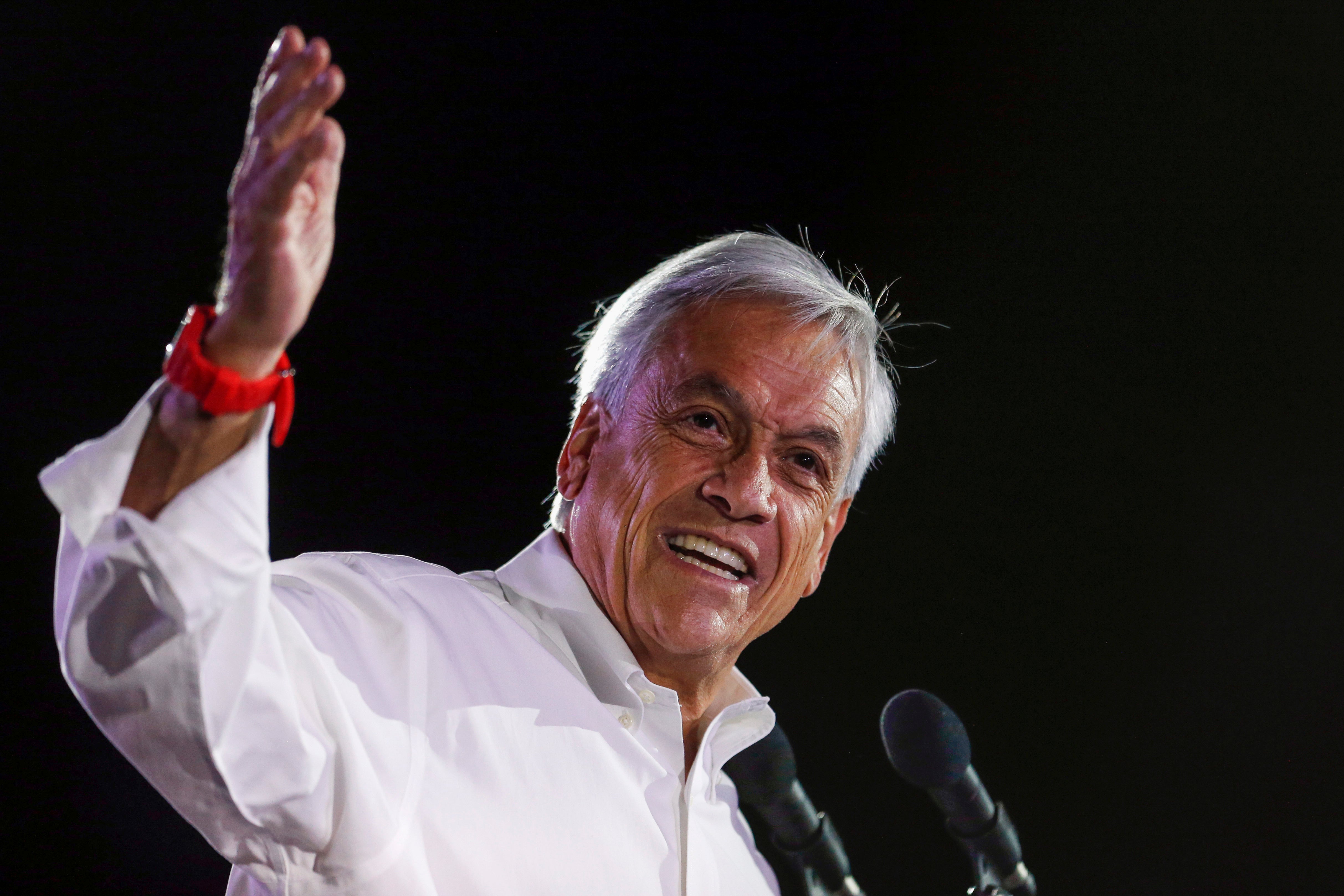 Sebastián Piñera durante su acto de cierre de campaña en Santiago de Chile, en noviembre de 2017