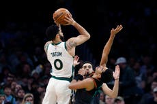 Tatum anota 35 puntos; Celtics superan 133-129 a Wizards y llegan a 40 triunfos