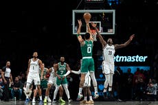 Tatum encesta 41 puntos; Celtics hilan 5ta victoria al superar a Nets, 118-110