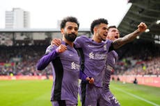 Salah regresa y anota en goleada 4-1 del Liverpool ante Brentford en la Liga Premier