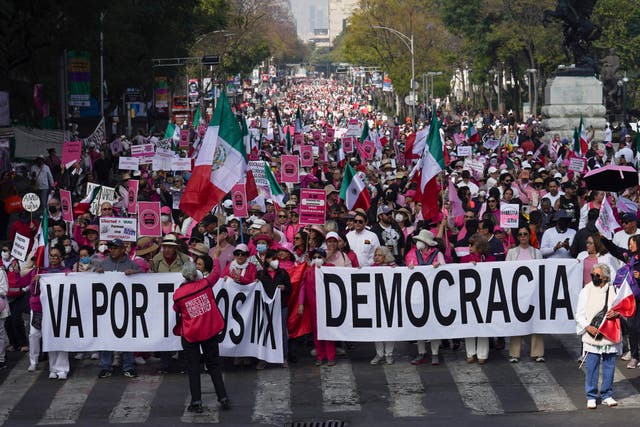 <p>MÉXICO-MARCHA POR LA DEMOCRACIA</p>