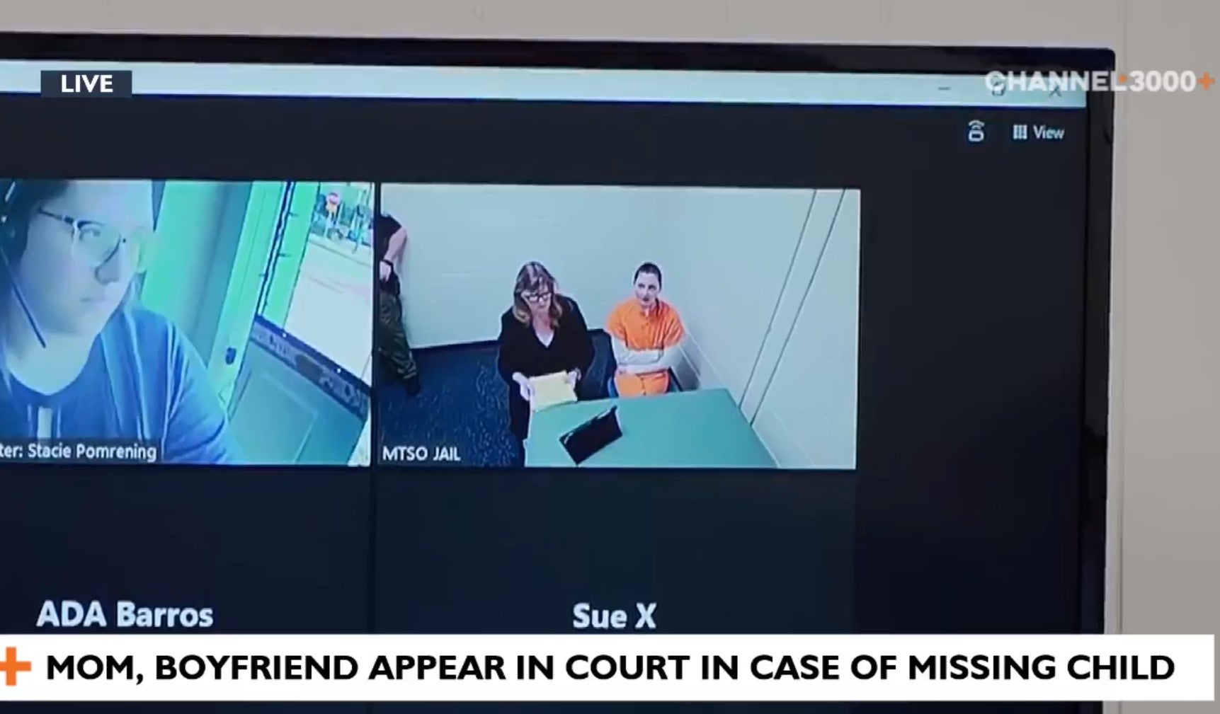Katrina Baur comparece ante el tribunal por videoconferencia mientras continúa la búsqueda de su hijo Elijah Vue (tres años)