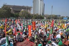 Agricultores protestan en Nueva Delhi para exigir precios mínimos para sus cosechas