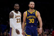 Curry anota 31 y los Warriors derrotan 128-121 a los Lakers a pesar de los 40 de James